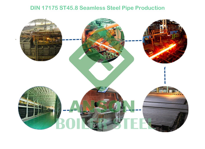 DIN 17175 ST45.8 Seamless Steel Pipe Production